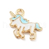 Light Gold Plated Alloy Enamel Pendants X-ENAM-M219-08KCG-04-1
