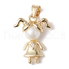 Eco-Friendly Rack Plating Brass Micro Pave Cubic Zirconia Pendants KK-F835-10G-1