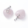 Natural Rose Quartz Pendants G-G807-C02-2