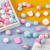 78Pcs 10 Style Round/Hexagon/Arch Food Grade Eco-Friendly Silicone Beads SIL-TA0001-43-5