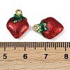 Strawberry 304 Stainless Steel Enamel Pendants STAS-L290-21C-G-3