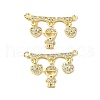 Rack Plating Brass Micro Pave Clear Cubic Zirconia Pendants KK-R157-12B-G-1