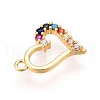 Brass Micro Pave Cubic Zirconia Charms KK-N261-22B-G-2
