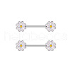 304 Stainless Steel Enamel Flower Nipple Barbells WG20A72-01-1
