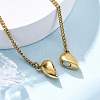 304 Stainless Steel Heart Pendant Necklaces for Women NJEW-Z065-06G-2