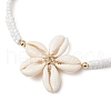 Adjustable Natural Cowrie Shell Beaded Braided Anklets AJEW-AN00686-02-3