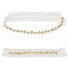 2Pcs Flower Pattern Polyester Lace Elastic Bridal Garters AJEW-WH0007-28-1