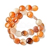 Flat Round Gemstone Natural Red Agate Stone Beads Strands G-S110-14mm-03-3