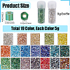 SUNNYCLUE 95g 19 colors 11/0 Two Cut Round Hole Glass Seed Beads SEED-SC0001-24-2