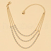 Alloy Rhinestone Cup Chain & Ball Chain Multi-strand Anklets WG18F6C-14-1