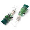 Dyed Synthetic Turquoise Tassel Pendants Earrings EJEW-TA00420-4