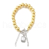 Round Brass Beads Charm Bracelets for Women BJEW-D317-05PG-4