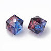 Two Tone Transparent Spray Painted Acrylic Beads ACRP-T005-10mm-26C-2