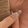 Wave Shaped 925 Sterling Silver Micro Pave Clear Cubic Zirconia Finger Rings FS-WG6021D-02-2