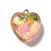 Transparent Resin Pendants RESI-F035-02B-1