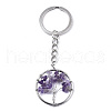 Natural Amethyst Chips Chakra Keychain G-N0326-003C-1