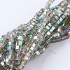 Electroplate Glass Beads Strands X-EGLA-F121-HP-A02-1