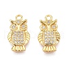 Brass Micro Pave Clear Cubic Zirconia Charms KK-T073-11G-1