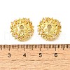Flower Brass Micro Pave Clear Cubic Zirconia Bead Caps KK-V008-30G-3