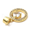 Rack Plating Brass Micro Pave Clear Cubic Zirconia Pendants KK-Q784-26G-3