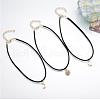 3Pcs 3 Styles Moon Star Sun Alloy Pendant Faux Suede Cord Multi-Strand Choker Necklaces for Women FS-WG071C8-01-5