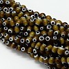 Handmade Evil Eye Lampwork Round Bead Strands LAMP-L055-6mm-02-1