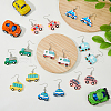 8 Pair 8 Style Resin Car Dangle Earrings with Iron Pins EJEW-AB00044-5