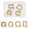 4Pcs 4 Style Brass Micro Pave Clear Cubic Zirconia D-Ring Anchor Shackle Clasps ZIRC-PJ0001-02-10
