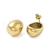 304 Stainless Steel Oval Stud Earrings for Women EJEW-U020-18G-2