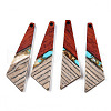 Transparent Resin & Walnut Wood Pendants RESI-TAC0017-53-A01-3