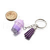 3Pcs Faux Suede Tassel & Imitation Bubble Tea/Boba Milk Tea Resin Keychain KEYC-JKC01203-6