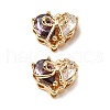 Brass Micro Pave Cubic Zirconia Beads KK-A259-20G-02-1