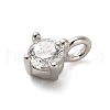 925 Sterling Silver Clear Cubic Zirconia Flat Round Charms STER-U009-07P-01-2