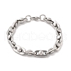 304 Stainless Steel Oval Link Chain Bracelets for Women Men BJEW-F488-29P-4