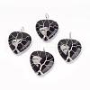 Natural Black Agate Pendants G-G713-F01-1