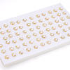 Footprint Brass Natural Pearl Stud Earrings PEAR-N020-05W-3