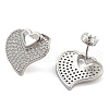 Brass Pave Cubic Zirconia Stud Earrings EJEW-U005-10P-2