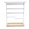 Iron Jewelry Display Stand with Wood Tray AJEW-Z032-01B-2