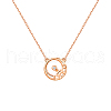 Classic Vintage S925 Silver Iron Tower Necklace with Micro-Inlaid Zircon FX3996-1