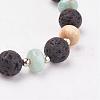 Natural Amazonite & Lava Rock Stretch Bracelets BJEW-JB03071-05-2