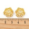 Brass Micro Pave Cubic Zirconia Beads Caps KK-B096-14G-3