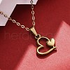 Heart 304 Stainless Steel Pendant Necklaces NJEW-M096-34G-4