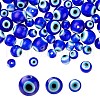 3 Strands 3 Style Handmade Evil Eye Lampwork Round Bead Strands LAMP-LS0001-12B-1