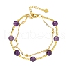 Natural Amethyst Bracelets BJEW-D330-01G-05-4