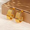 Stylish Stainless Steel Multi-layer C-shaped Stud Earrings RT9970-2