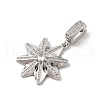 Brass Micro Pave Cubic Zirconia Pendants X-KK-U047-10P-2