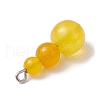 Natural Dyed Malaysia Jade Round Beaded Pendants PALLOY-JF02867-02-4