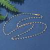 Brass Dapped Chain Necklaces for Women Men NJEW-Z068-11G-2