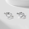 S925 Sterling Silver Knot Stud Earrings MU4772-2