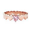 Mother's Day Rings Heart Alloy Pave Cubic Zirconia Finger Rings for Women FS-WGA8193-03-5